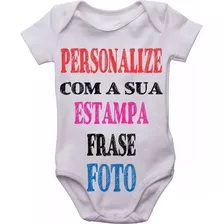 5 Body Bebê Infantil Personalizado Com Nome Frase Estampa