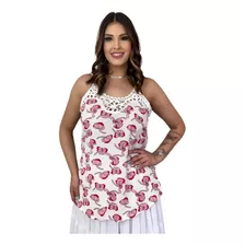 Blusa Manga Curta Feminina Para O Cotidiano Rosa E Branco