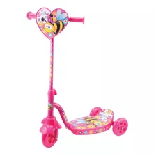 Patinete Rosa Abelha Infantil Crianças Com 3 Rodas