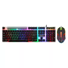 Teclado Multimedia Con Mouse Rgb Led Jertech Gamer