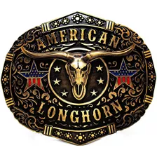 Fivela Country Texas Longhorn Cowboy Rodeio Luxo - Oferta!