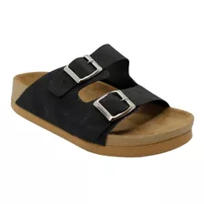 Sandalias Mujer Bajas Livianas Bym Shoes Chicago Negro