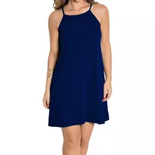 Vestido Feminino Curto Com Alças Soltinho Básico Los Angeles