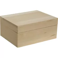 Caja Clásica De Madera Sin Terminar Tapa Bisagras Arte...