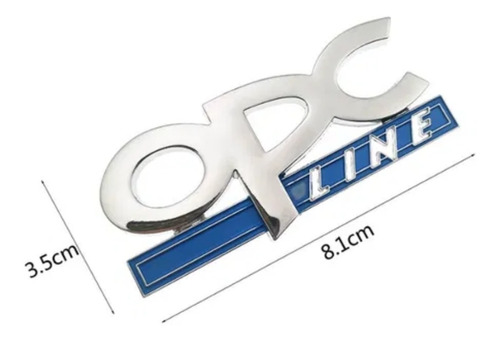 Emblema Opc Line Astra Corsa Opel Autoadherible Azul Cromado Foto 3