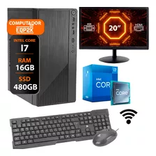 Computador Intel I7 16gb Ssd 480gb Monitor 20 Teclado Mouse