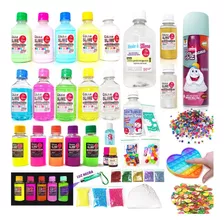 Kit Para Brincar De Fazer Slime, Com Cola Clear + Cola Neon