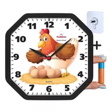Relógio De Parede Cozinha Galinha Preto - Pronta