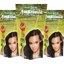 Kit C/ 3un Henê Da Amazônia Em Gel Preto Médio 180g Div Dama