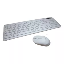 Teclado Y Mouse Inalambrico Pc Laptop Teclas Suaves Blanco