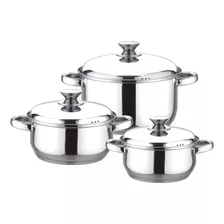 Batería De Cocina Fantuzzi Pavia Acero Set 6 Piezas