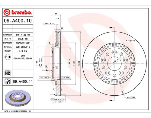 1- Disco Ventilado Delantero Izq/der Freestyle 05/07 Brembo Foto 2