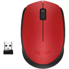 Mouse Inalámbrico Logitech M170 M170 Rojo Y Negro