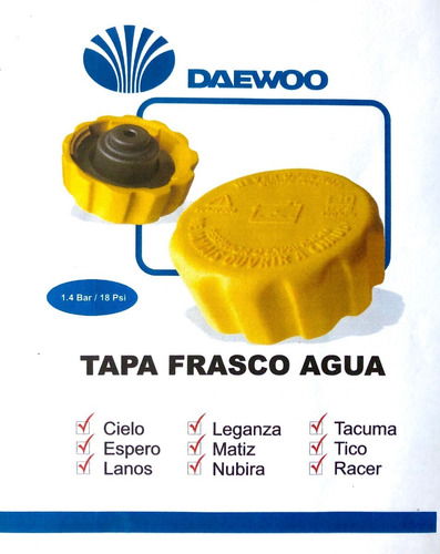 Tapa Depsito / Frasco De Agua / Refrigerante Org Daewoo Foto 4