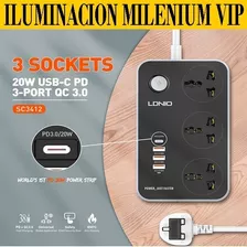 Corta Picos Regleta Ldnio Multi Usb Tipo C 3.0a 20w 2500w Ma