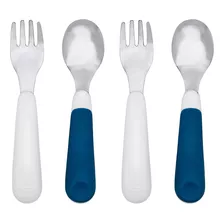 Juego De Tenedor Y Cuchara Oxo Tot, Azul Marino, Paquete De 