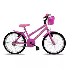 Bicicleta Infantil Power Bike Feminina Aro 20 Freios V-brakes Cor Rosa Com Descanso Lateral