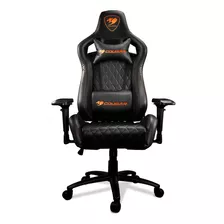 Silla De Escritorio Cougar Armor S Gamer Ergonómica Negra Con Tapizado De Cuero Sintético