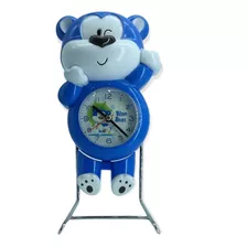 Reloj Analógico De Escritorio En Forma De Oso Azul