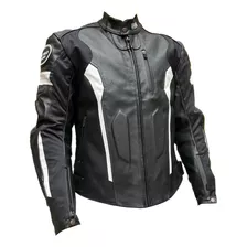 Chaqueta 100% Cuero Proteccion Reflectiva Moto Hombre Mujer