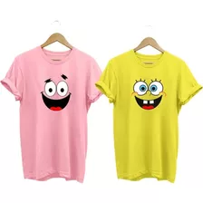 Kit C/2 Camisa Feminina Patrick E Bob Esponja Desenho 