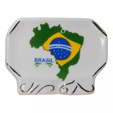 Item Decorativo De Cerâmica Com Mapa Do Brasil 90g 8cm C105