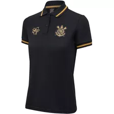 Camiseta Corinthians Polo Ouro Feminina