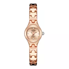 Relógio Feminino Mini Dourado Rosé Luxo Analógico Pequeno