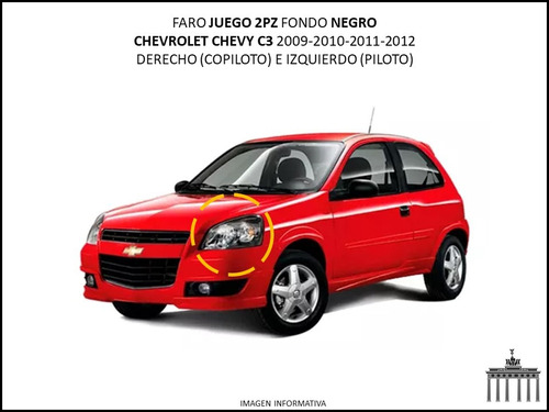 Faro Chevy 2009-2012 C3 Negro Juego 2pz Ctt Foto 4