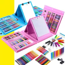 Set Maleta 208 Pzs Arte Niños Caballete Color Crayon Pintura