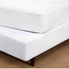 Saia Fit Cama Box Solteiro - Malha 100% Algodão Cor Branco