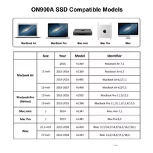 Ssd P/ Macbook 2013-2017 M.2 Nvme 1 Tb On900a