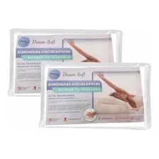 Combo X2 Almohada Inteligente Viscoelasticas 60x35 Con Funda