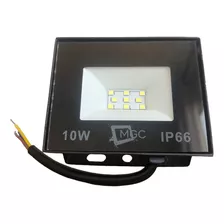 10x Refletor Led Blindado 10w Bivolt Slim Ip66 Branco Bivolt