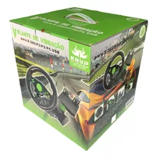 Volante De Vibração C/ Pedal E Cambio Gamer Pro Kp-5815a P/ Xbox 360 Ps3 Ps2 Pc Usb Preto/verde