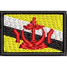 Patch Bordado Micro Bandeira Brunei 2x3 Cm Cód.mibp175