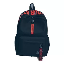 Mochila Urbana A&d 08 Color Negro/rojo Diseño Liso 20l