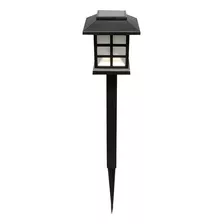 Juego 3x Luminarias Led Surtek Lujs04 Solar Jardin Oriental Color Negro