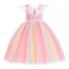 Vestido Nena Fiesta Unicornio Multicolor Cortejo