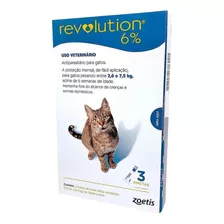 Antipulgas Revolution Gatos 2,6kg A 7,5kg 3 Pipetas 0,75ml