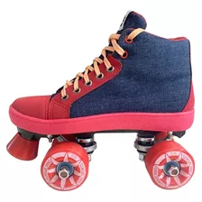 Patins Quad Infantil Owl Sports (jeans / Vermelho)