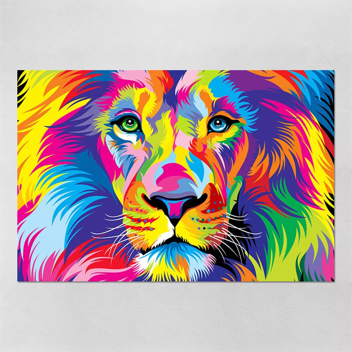 Poster 40x60cm Leão - Coleção Colors - Animais 02