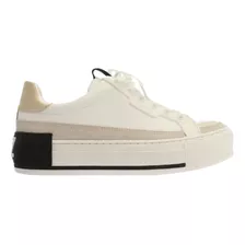 Tênis Casual Arezzo Branco Flatform Amarração Preto Original