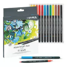 Marcadores Lyra Aqua Brush Duo Set 12 Colores Color Multicolor