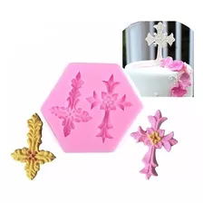 Molde De Silicone Cruz Crucifixo Confeitaria E Biscuit.