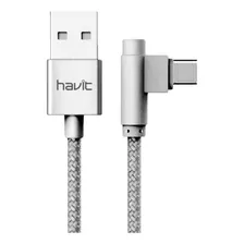 Cable De Datos Trenzado Havit Cb8703 Usb A Tipo C Codo