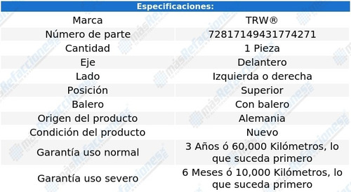 1 Base Amortiguador Del Izq/der Sup Intrigue 98 Al 02 Trw Foto 2