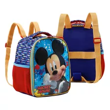 Lancheira Escolar Mickey Mouse Bolsa Térmica Infantil Disney Cor Azul