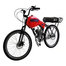 Bicicleta Motorizada 80cc Coroa 52 Fr/susp Bancoxr Carenada Cor Vermelho Ferrari Tamanho Do Quadro 19