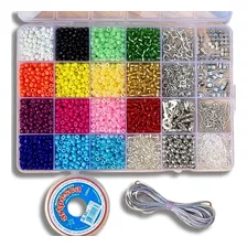 Maleta Miçangas Coloridas Kit De Pulseira Completo Com Fecho